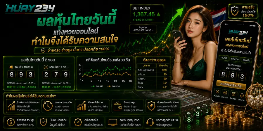 ผลหุ้นไทยวันนี้ แทงหวยออนไลน์ ทำไมจึงได้รับความสนใจ
